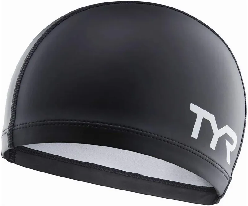 TYR Long Hair Silicone Comfort Swim Cap - Black-2